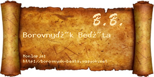 Borovnyák Beáta névjegykártya